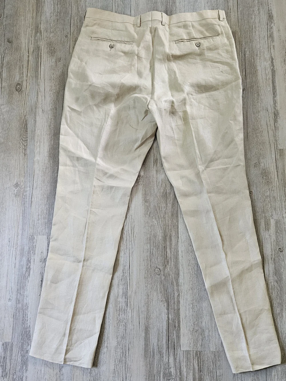 NWT J. Crew Men’s Tan 100% Irish Linen Straight Fit Pleated Dress Pants 36x32